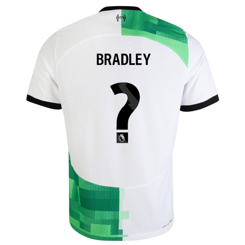 Vaikiškas Conor Bradley #0 Balta Žalia Išvykos Marškinėliai 2023/24 T-Shirt