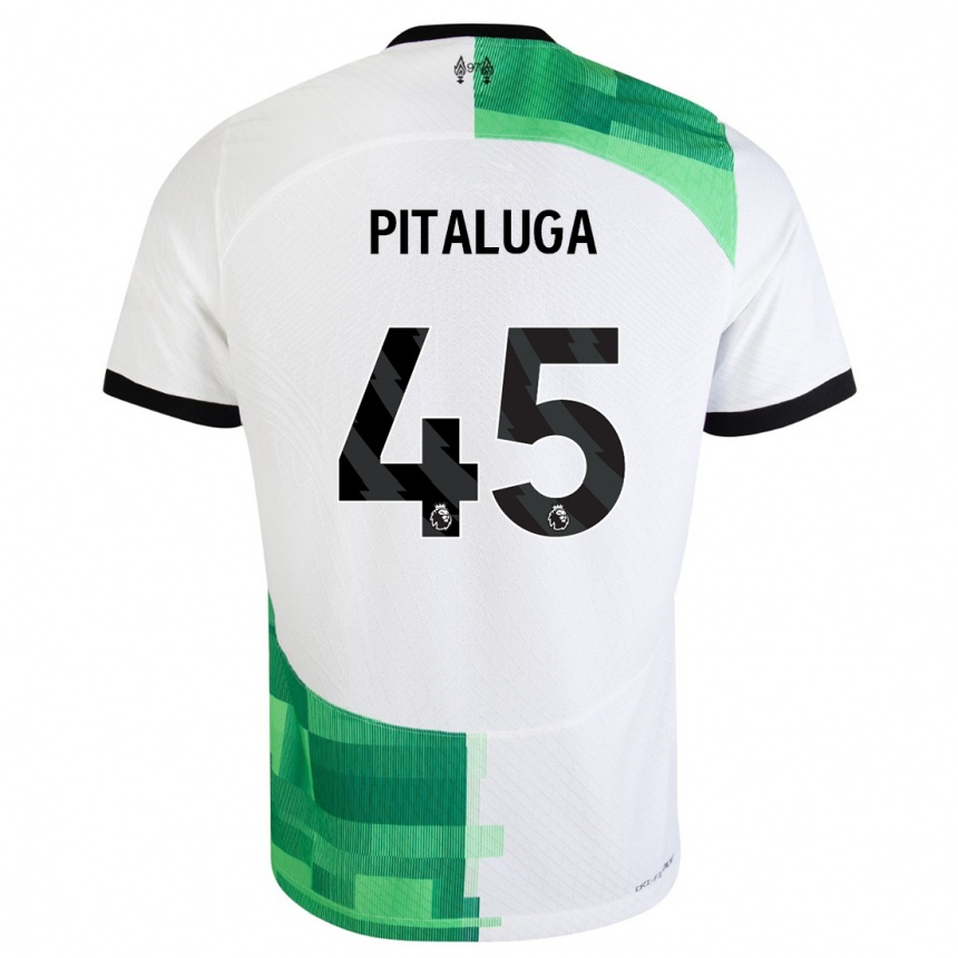 Vaikiškas Marcelo Pitaluga #45 Balta Žalia Išvykos Marškinėliai 2023/24 T-Shirt