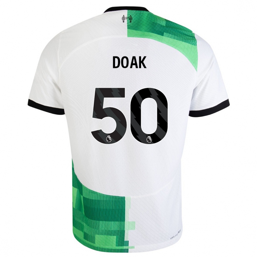 Vaikiškas Ben Doak #50 Balta Žalia Išvykos Marškinėliai 2023/24 T-Shirt