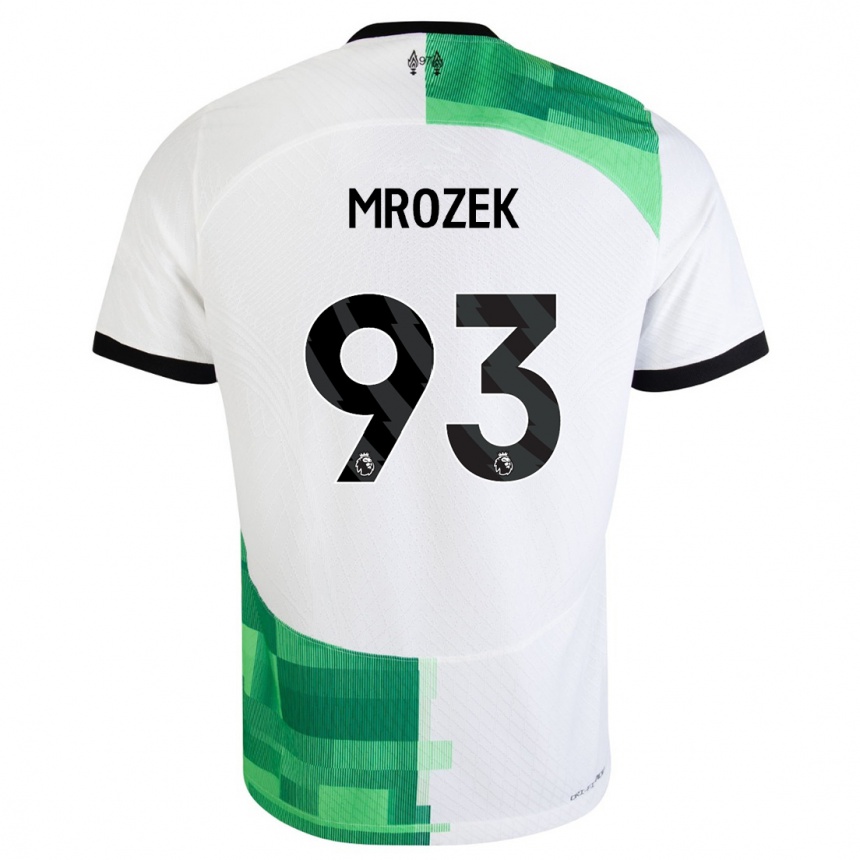 Vaikiškas Fabian Mrozek #93 Balta Žalia Išvykos Marškinėliai 2023/24 T-Shirt