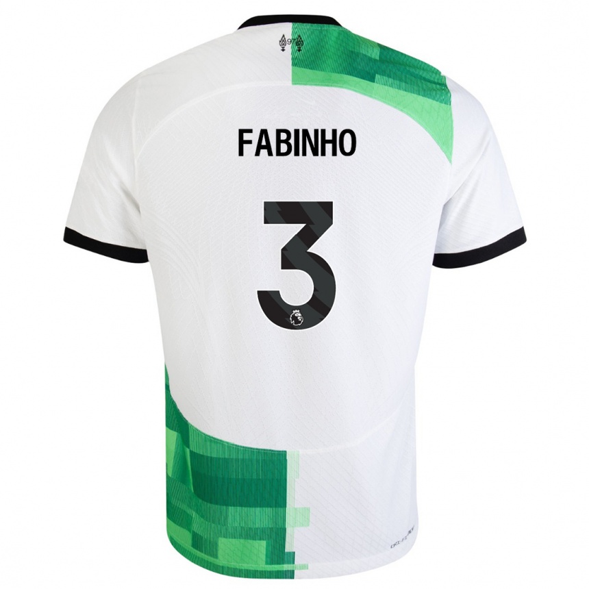 Vaikiškas Fabinho #3 Balta Žalia Išvykos Marškinėliai 2023/24 T-Shirt