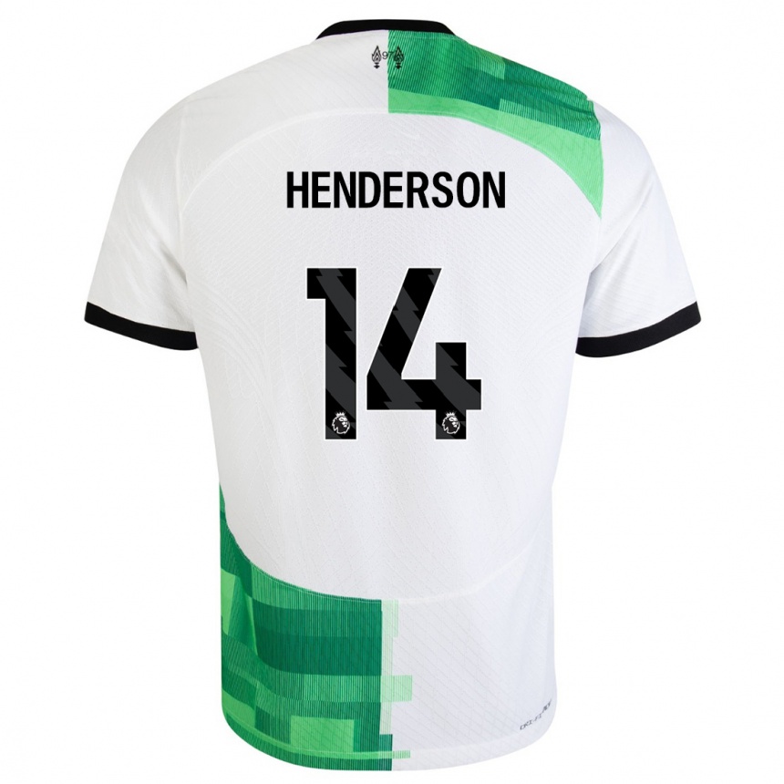 Vaikiškas Henderson #14 Balta Žalia Išvykos Marškinėliai 2023/24 T-Shirt