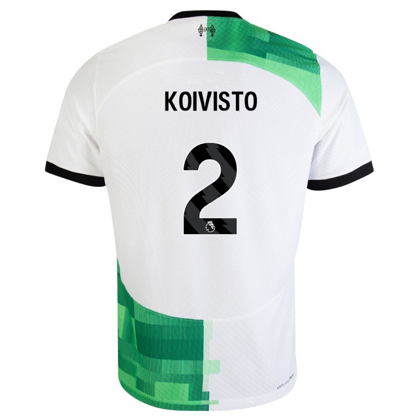 Vaikiškas Emma Koivisto #2 Balta Žalia Išvykos Marškinėliai 2023/24 T-Shirt