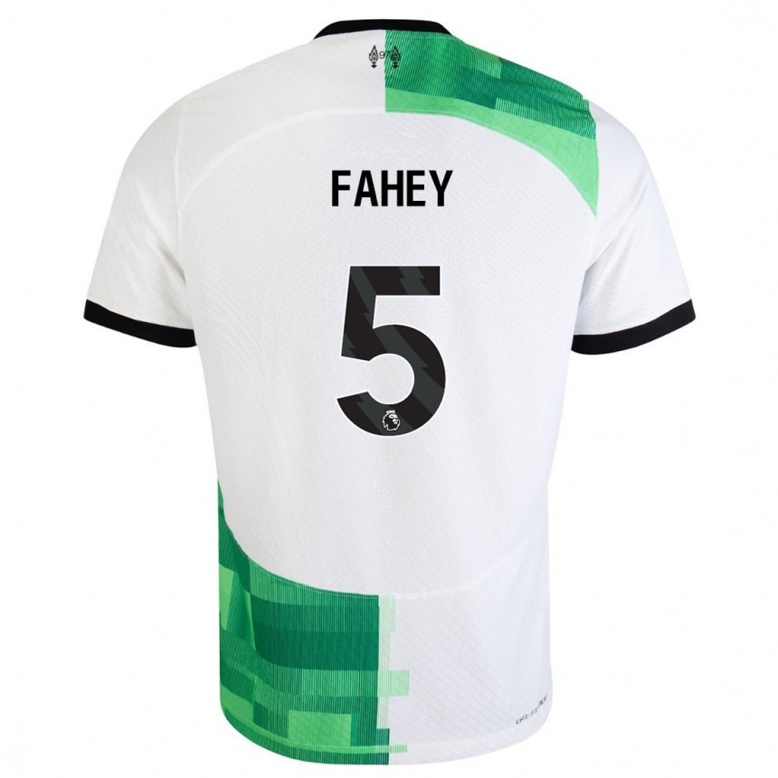 Vaikiškas Niamh Fahey #5 Balta Žalia Išvykos Marškinėliai 2023/24 T-Shirt