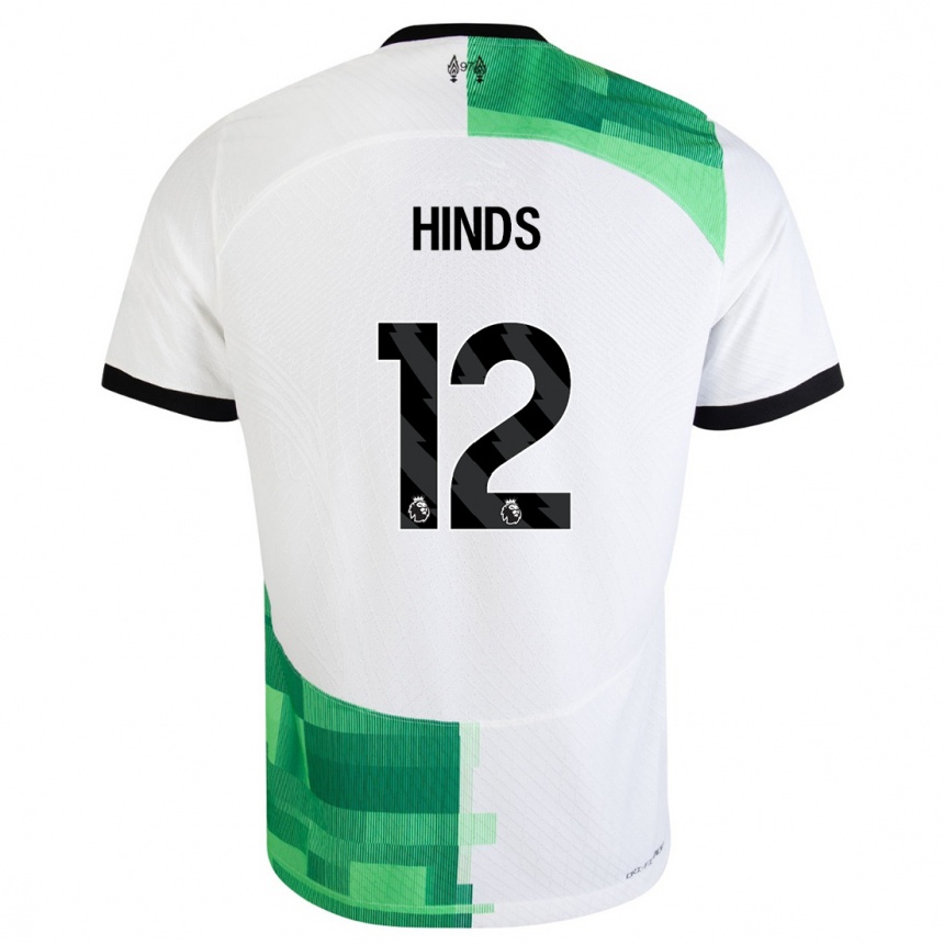 Vaikiškas Taylor Hinds #12 Balta Žalia Išvykos Marškinėliai 2023/24 T-Shirt