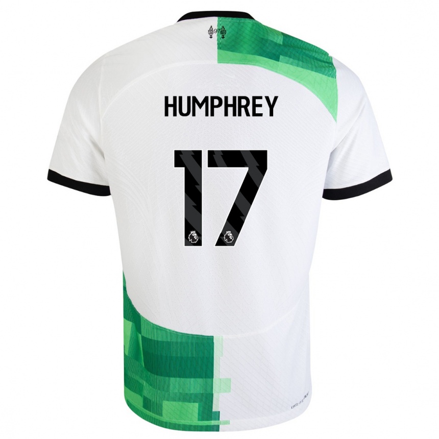 Vaikiškas Carla Humphrey #17 Balta Žalia Išvykos Marškinėliai 2023/24 T-Shirt