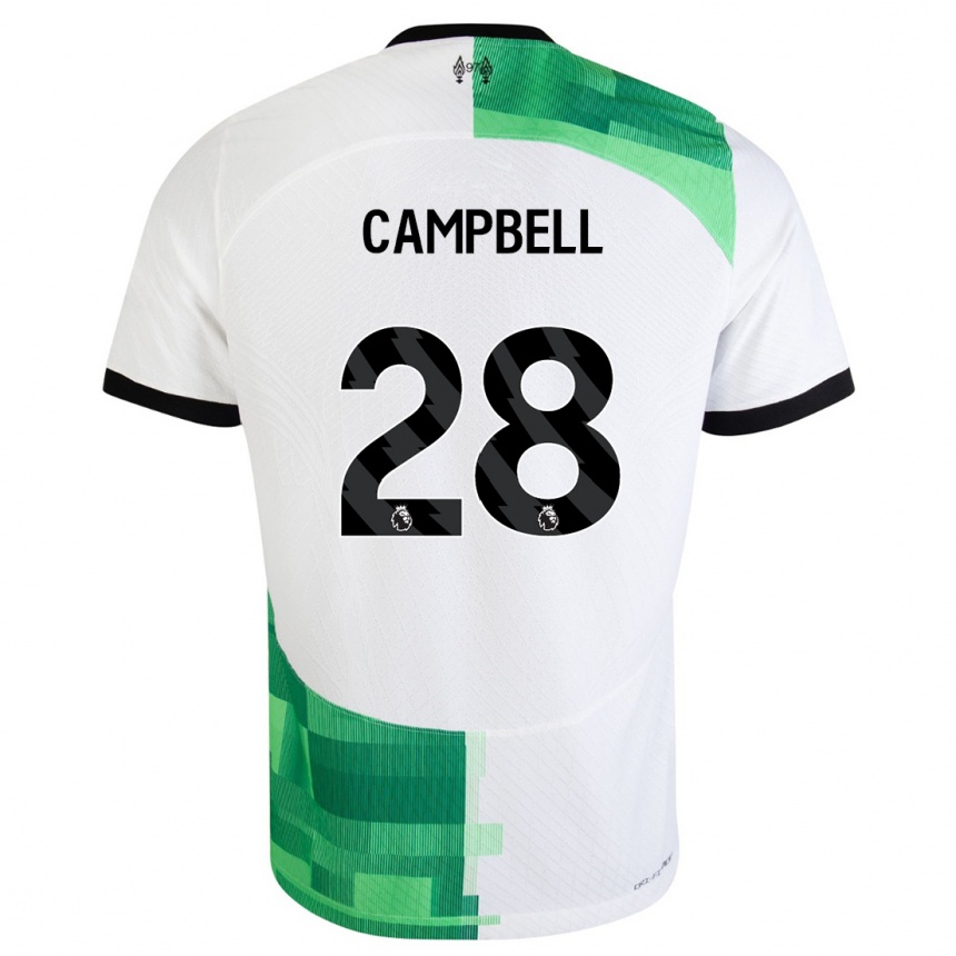 Vaikiškas Megan Campbell #28 Balta Žalia Išvykos Marškinėliai 2023/24 T-Shirt