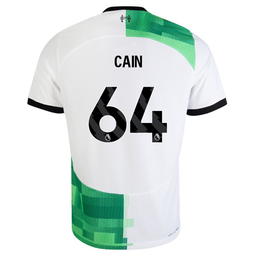 Vaikiškas Jake Cain #64 Balta Žalia Išvykos Marškinėliai 2023/24 T-Shirt