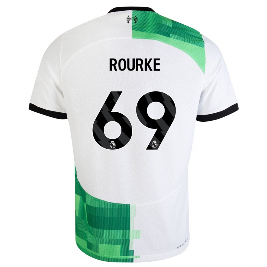 Vaikiškas Fidel O'rourke #69 Balta Žalia Išvykos Marškinėliai 2023/24 T-Shirt