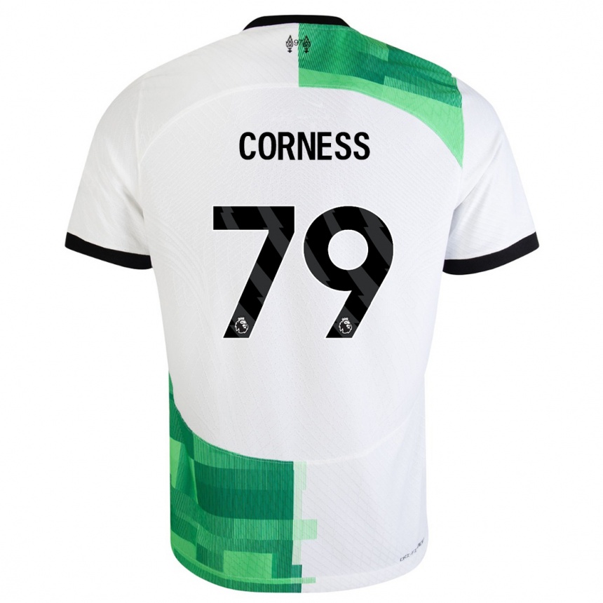 Vaikiškas Dominic Corness #79 Balta Žalia Išvykos Marškinėliai 2023/24 T-Shirt