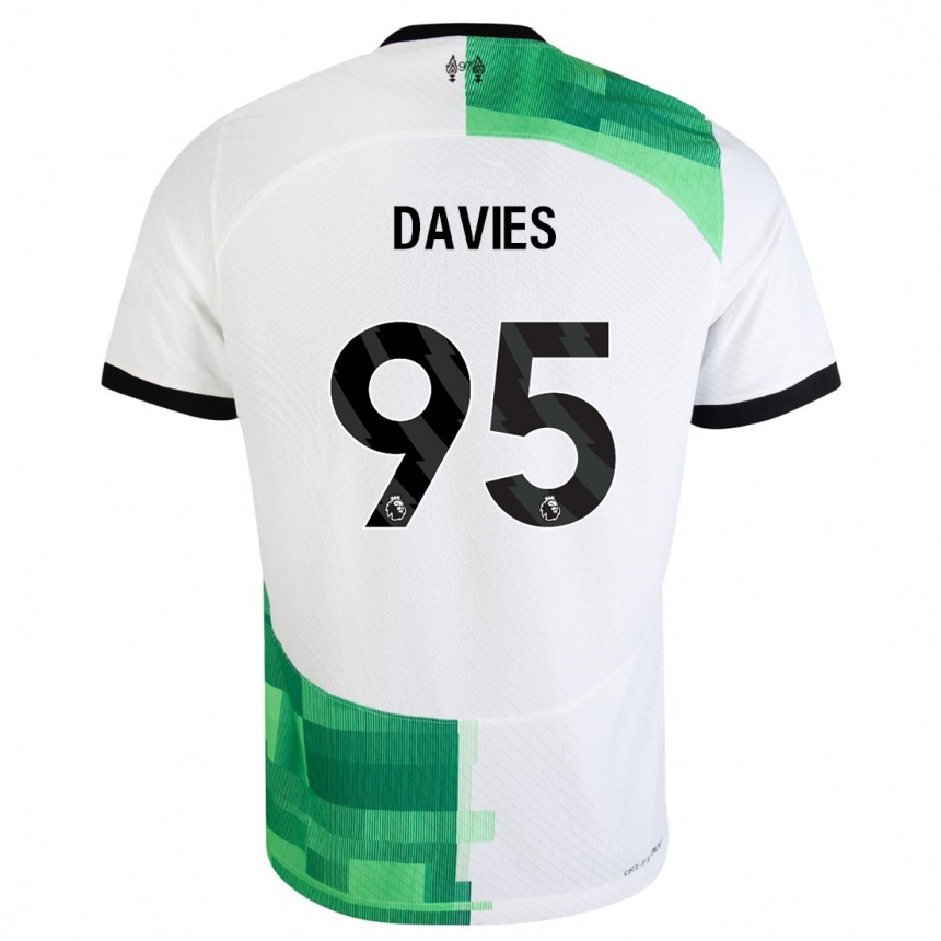 Vaikiškas Harvey Davies #95 Balta Žalia Išvykos Marškinėliai 2023/24 T-Shirt