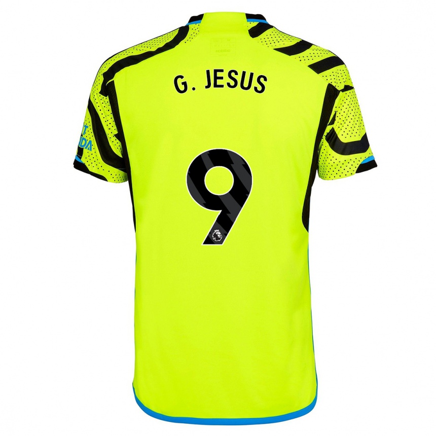 Vaikiškas Gabriel Jesus #9 Geltona Išvykos Marškinėliai 2023/24 T-Shirt