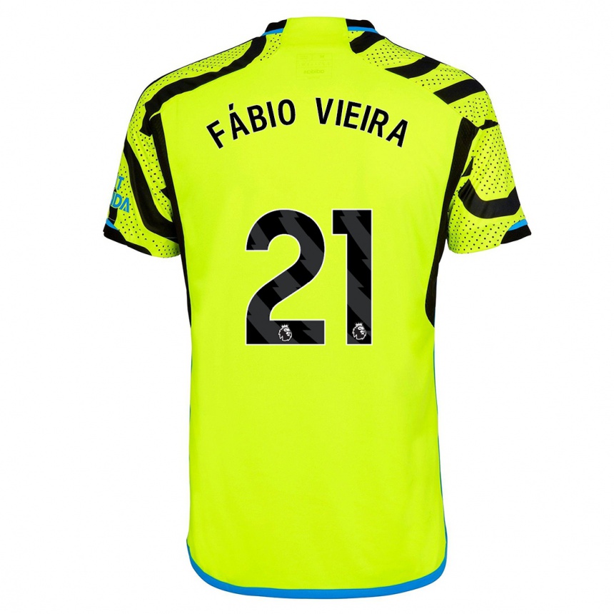 Vaikiškas Fabio Vieira #21 Geltona Išvykos Marškinėliai 2023/24 T-Shirt