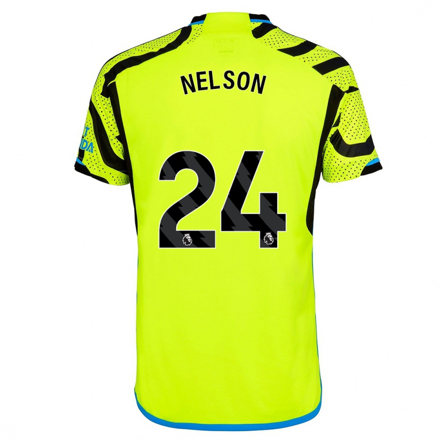 Vaikiškas Reiss Nelson #24 Geltona Išvykos Marškinėliai 2023/24 T-Shirt