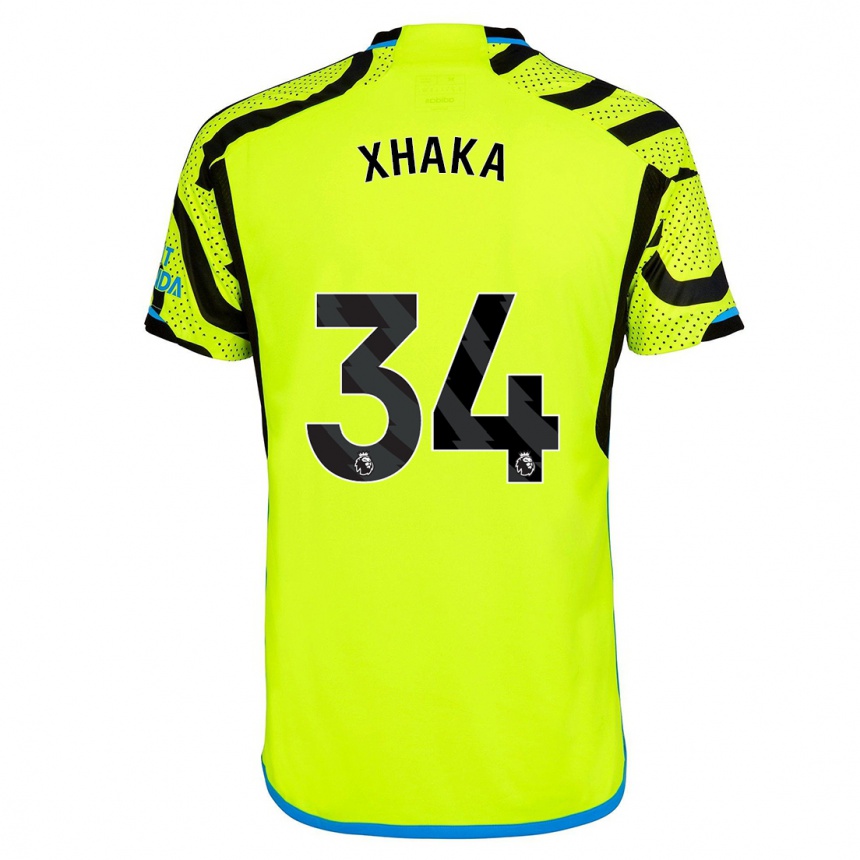 Vaikiškas Granit Xhaka #34 Geltona Išvykos Marškinėliai 2023/24 T-Shirt