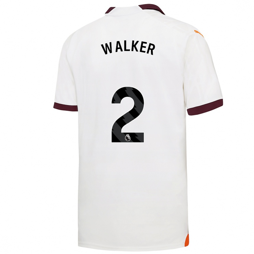 Vaikiškas Kyle Walker #2 Baltas Išvykos Marškinėliai 2023/24 T-Shirt