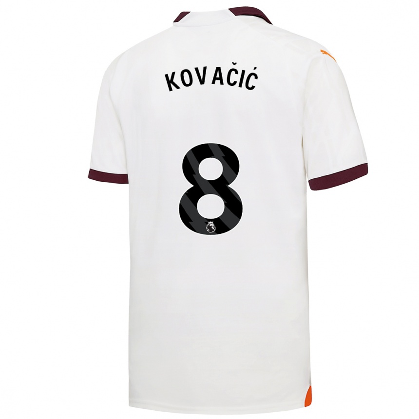 Vaikiškas Mateo Kovacic #8 Baltas Išvykos Marškinėliai 2023/24 T-Shirt