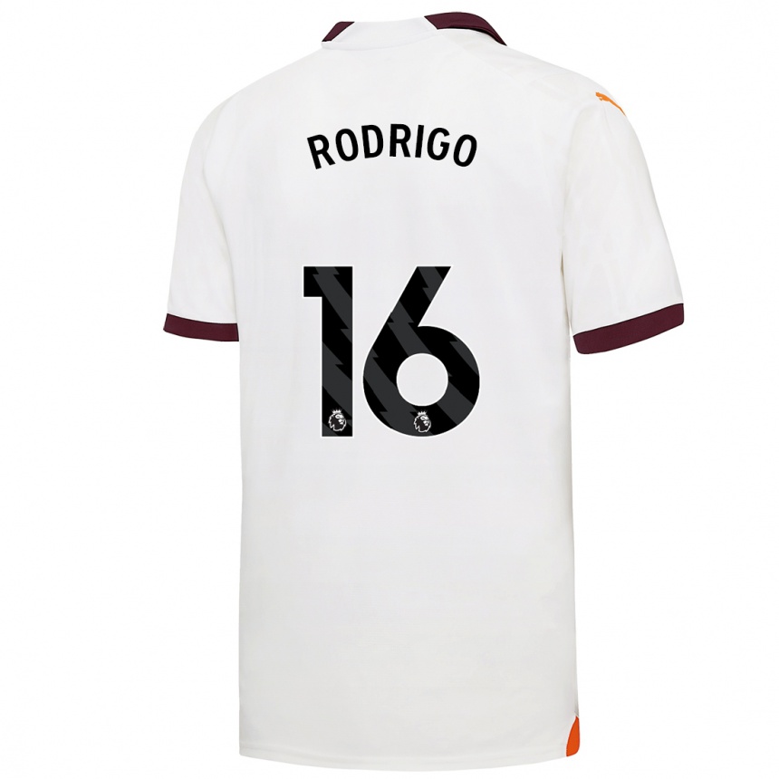 Vaikiškas Rodrigo Hernandez #16 Baltas Išvykos Marškinėliai 2023/24 T-Shirt