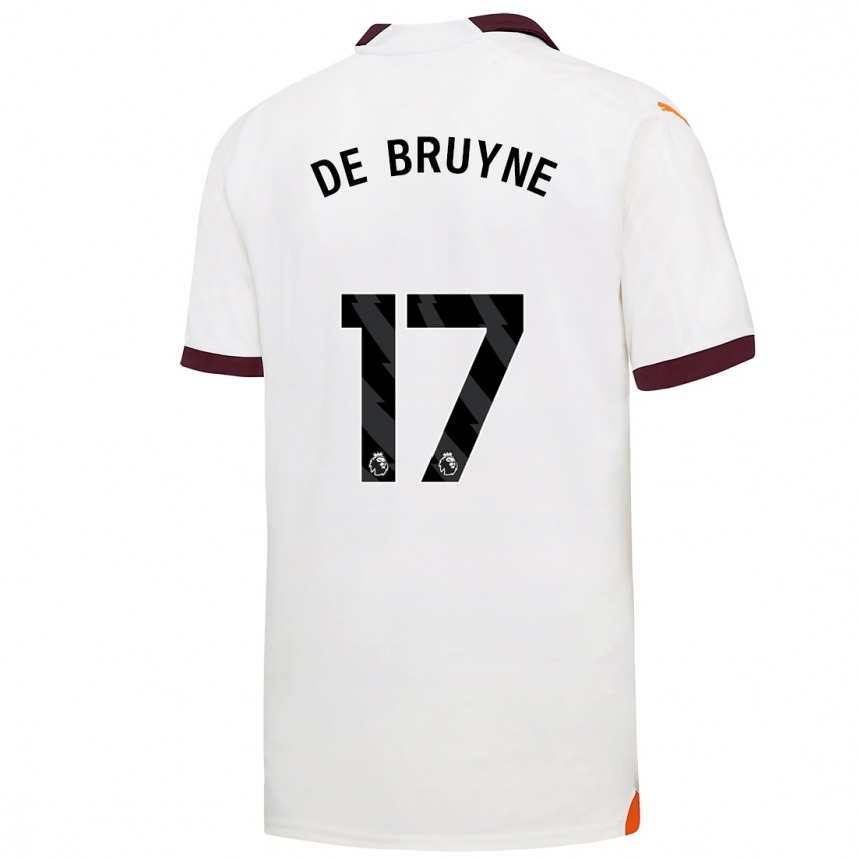 Vaikiškas Kevin De Bruyne #17 Baltas Išvykos Marškinėliai 2023/24 T-Shirt