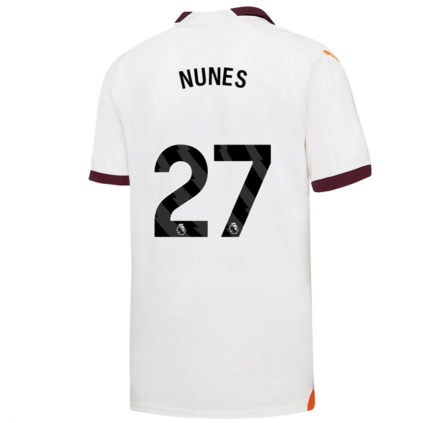 Vaikiškas Matheus Nunes #27 Baltas Išvykos Marškinėliai 2023/24 T-Shirt