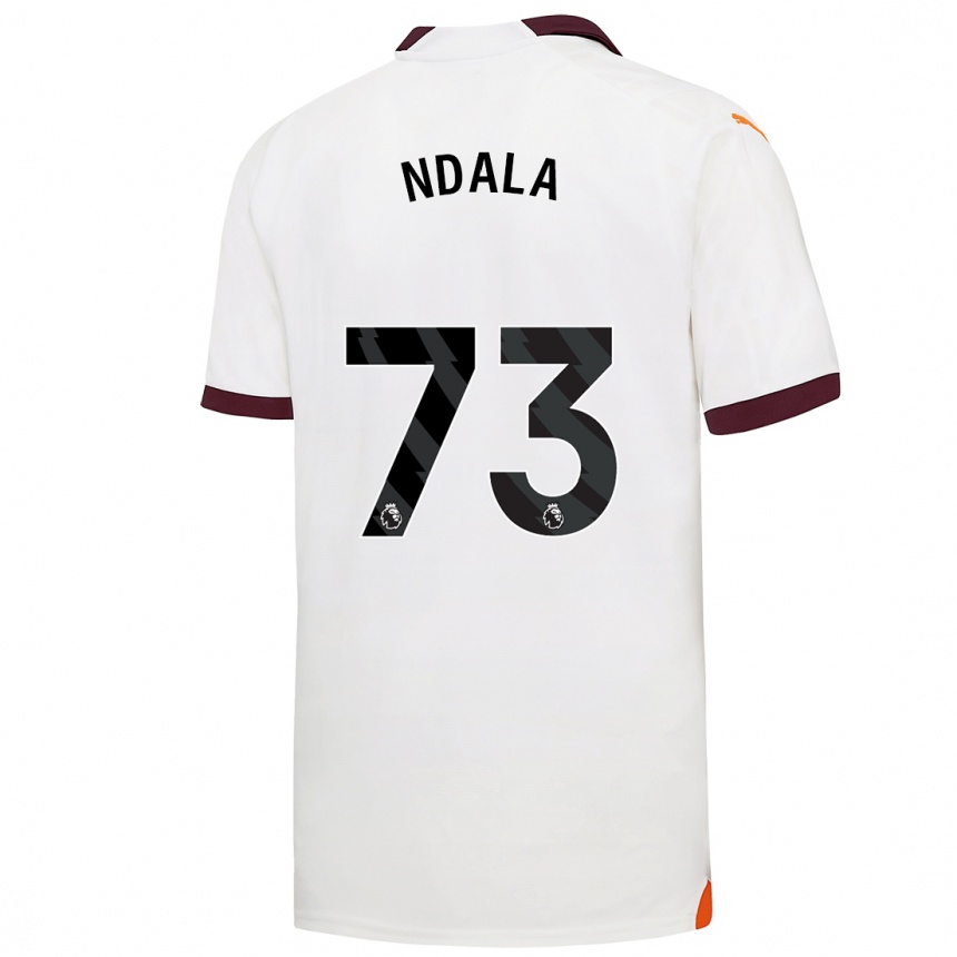 Vaikiškas Joel Ndala #73 Baltas Išvykos Marškinėliai 2023/24 T-Shirt