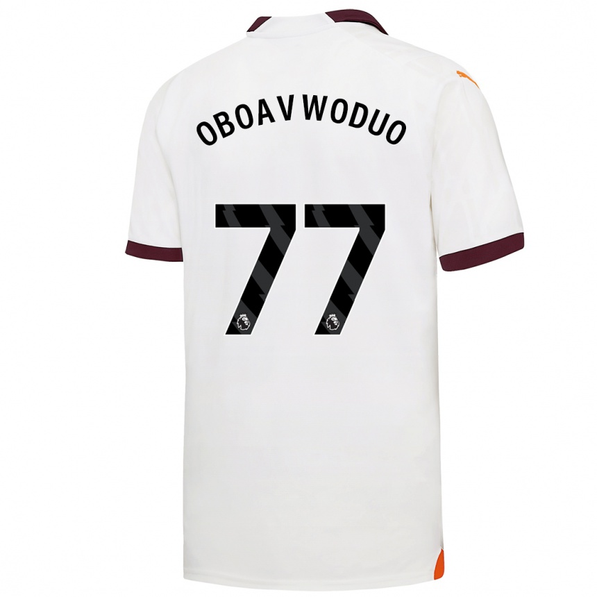 Vaikiškas Justin Oboavwoduo #77 Baltas Išvykos Marškinėliai 2023/24 T-Shirt