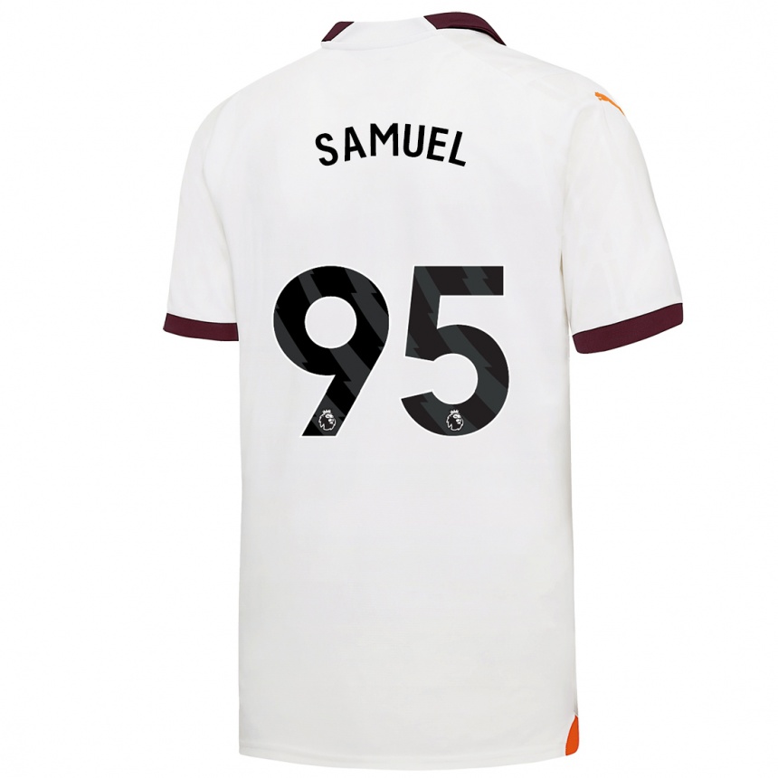 Vaikiškas Lakyle Samuel #95 Baltas Išvykos Marškinėliai 2023/24 T-Shirt