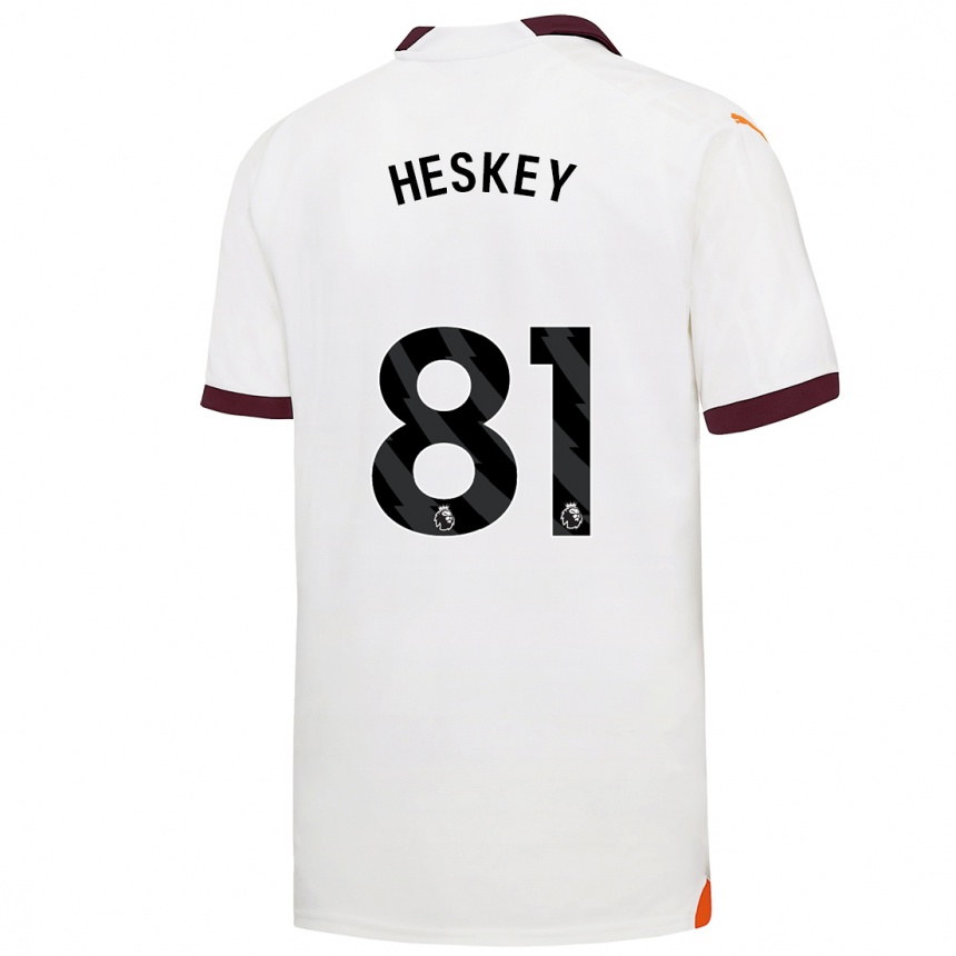 Vaikiškas Jaden Heskey #81 Baltas Išvykos Marškinėliai 2023/24 T-Shirt