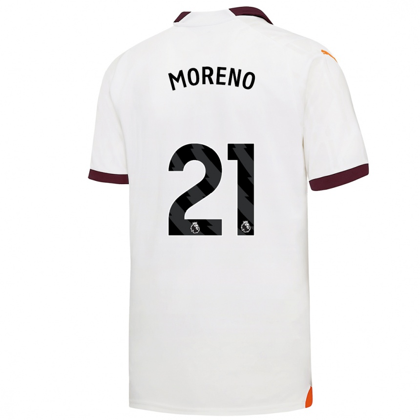 Vaikiškas Marlos Moreno #21 Baltas Išvykos Marškinėliai 2023/24 T-Shirt