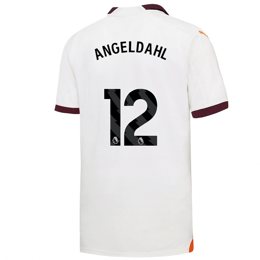 Vaikiškas Filippa Angeldahl #12 Baltas Išvykos Marškinėliai 2023/24 T-Shirt