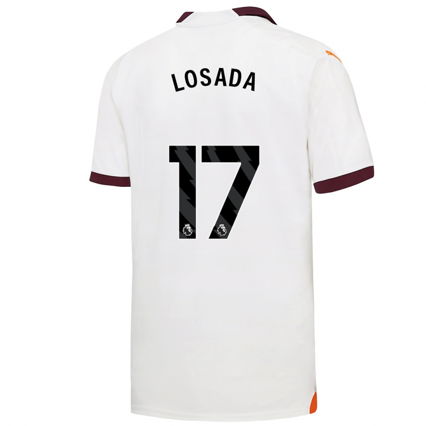 Vaikiškas Vicky Losada #17 Baltas Išvykos Marškinėliai 2023/24 T-Shirt