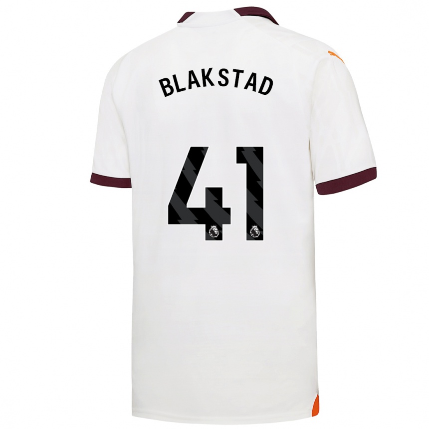 Vaikiškas Julie Blakstad #41 Baltas Išvykos Marškinėliai 2023/24 T-Shirt