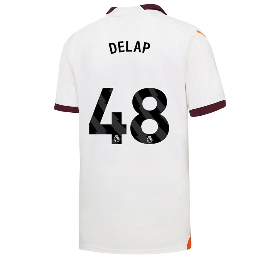 Vaikiškas Liam Delap #48 Baltas Išvykos Marškinėliai 2023/24 T-Shirt