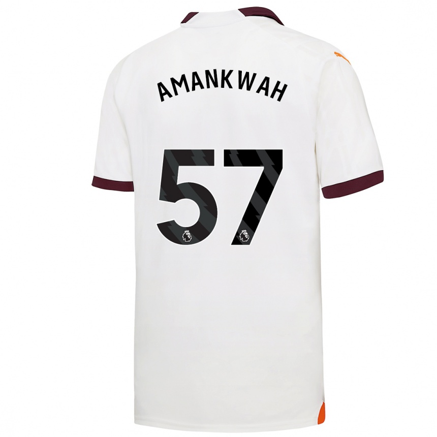 Vaikiškas Yeboah Amankwah #57 Baltas Išvykos Marškinėliai 2023/24 T-Shirt