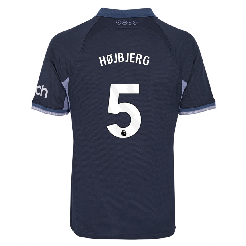 Vaikiškas Pierre Emile Hojbjerg #5 Tamsiai Mėlyna Išvykos Marškinėliai 2023/24 T-Shirt