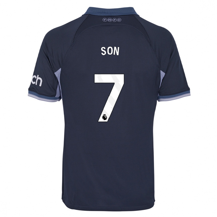 Vaikiškas Heung-Min Son #7 Tamsiai Mėlyna Išvykos Marškinėliai 2023/24 T-Shirt