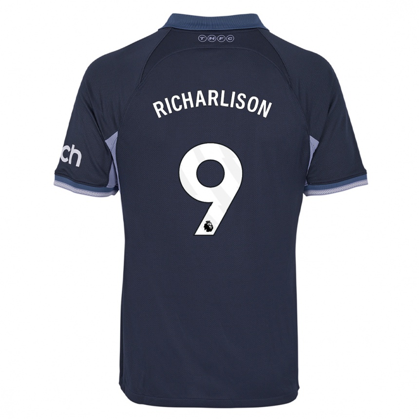 Vaikiškas Richarlison #9 Tamsiai Mėlyna Išvykos Marškinėliai 2023/24 T-Shirt