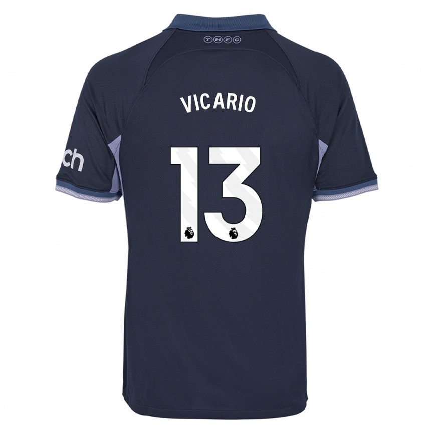 Vaikiškas Guglielmo Vicario #13 Tamsiai Mėlyna Išvykos Marškinėliai 2023/24 T-Shirt