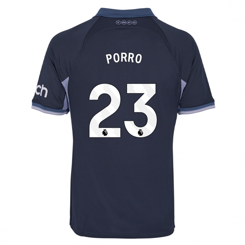 Vaikiškas Pedro Porro #23 Tamsiai Mėlyna Išvykos Marškinėliai 2023/24 T-Shirt