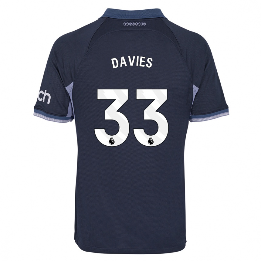 Vaikiškas Ben Davies #33 Tamsiai Mėlyna Išvykos Marškinėliai 2023/24 T-Shirt