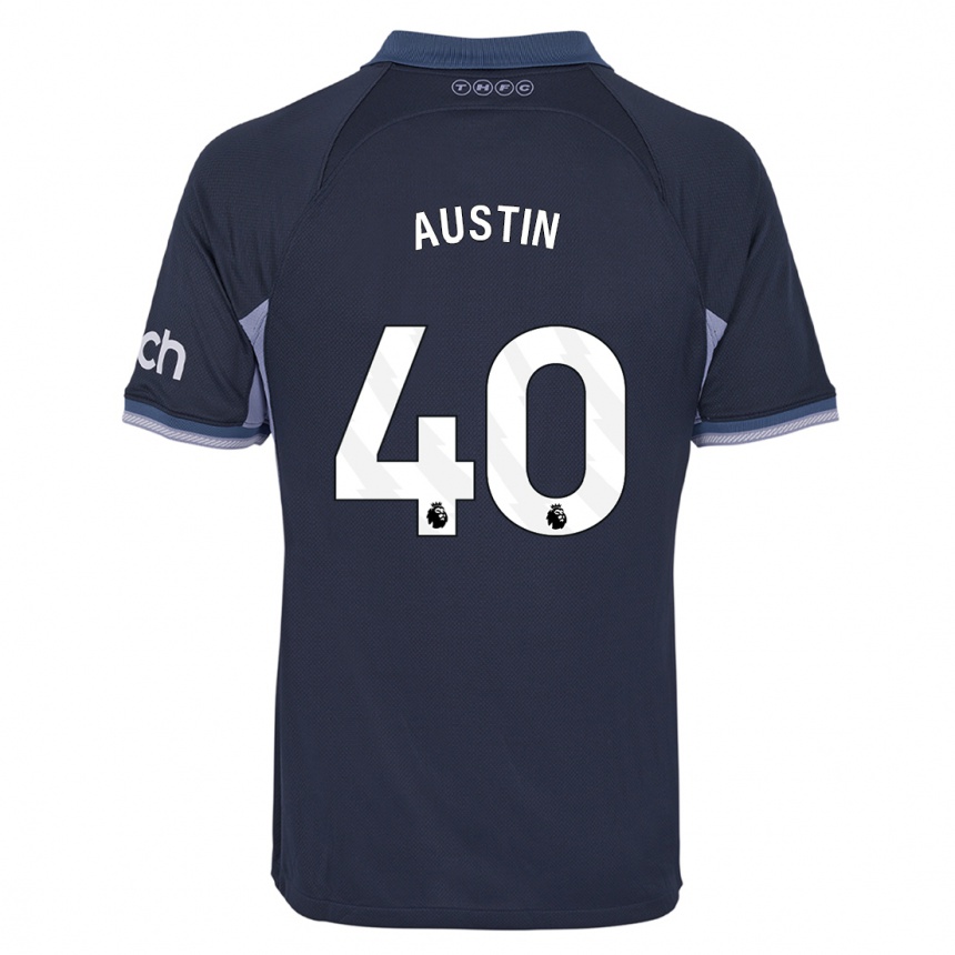 Vaikiškas Brandon Austin #40 Tamsiai Mėlyna Išvykos Marškinėliai 2023/24 T-Shirt