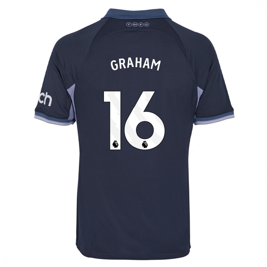 Vaikiškas Kit Graham #16 Tamsiai Mėlyna Išvykos Marškinėliai 2023/24 T-Shirt