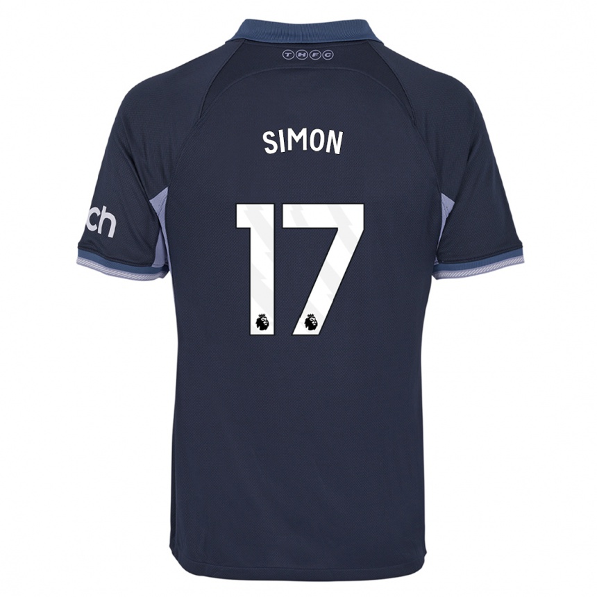 Vaikiškas Kyah Simon #17 Tamsiai Mėlyna Išvykos Marškinėliai 2023/24 T-Shirt