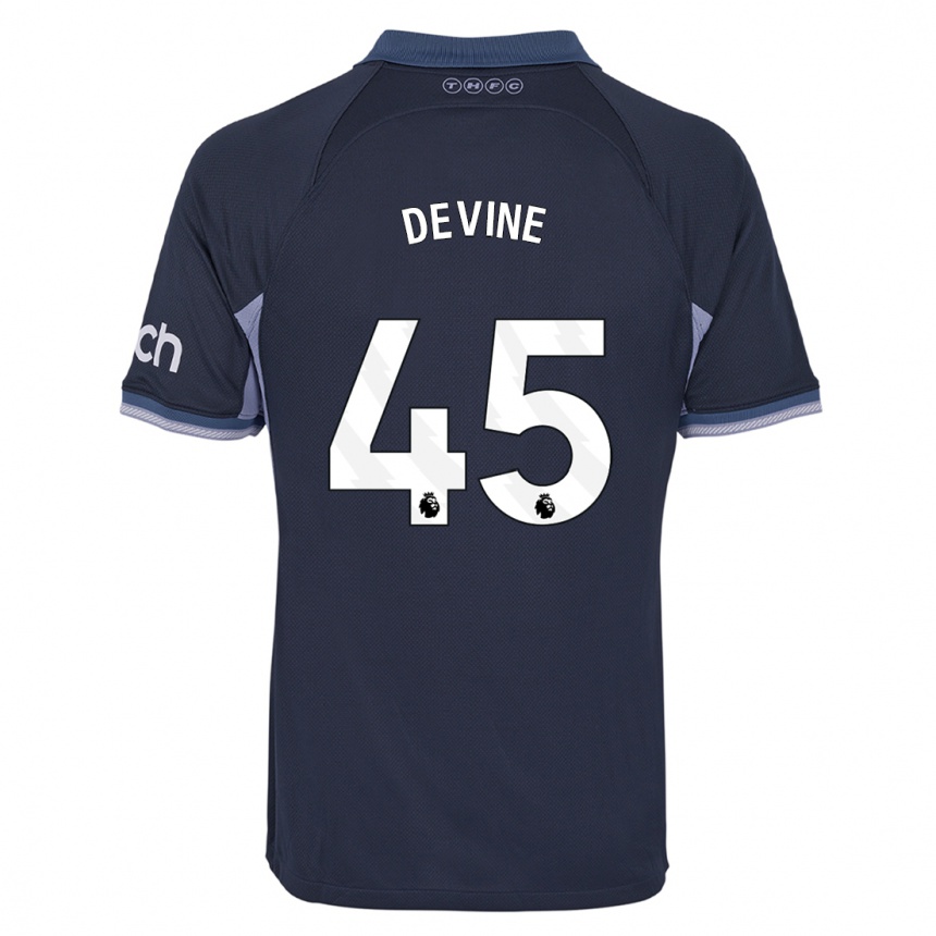 Vaikiškas Alfie Devine #45 Tamsiai Mėlyna Išvykos Marškinėliai 2023/24 T-Shirt