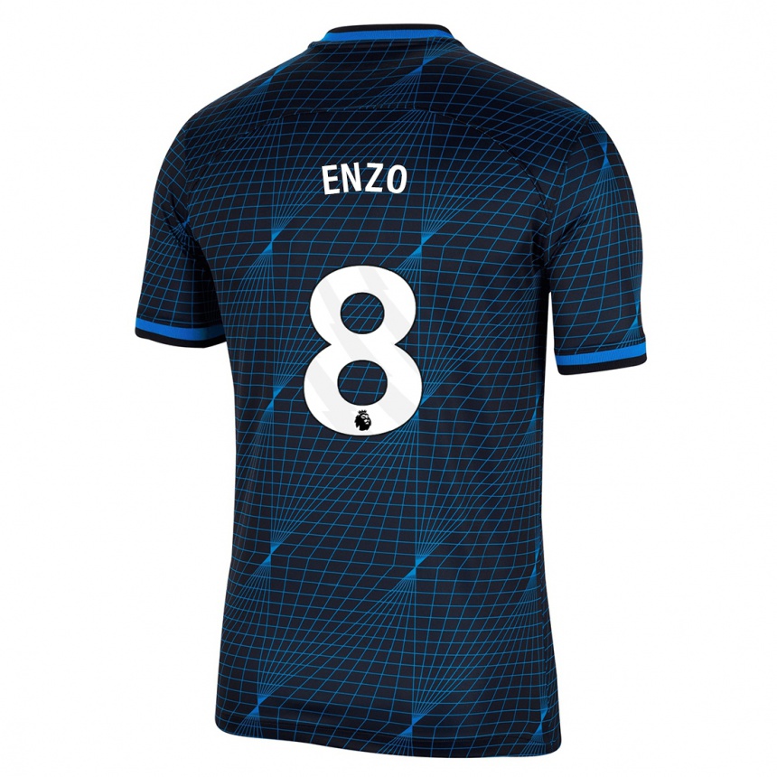 Vaikiškas Enzo Fernández #8 Tamsiai Mėlyna Išvykos Marškinėliai 2023/24 T-Shirt