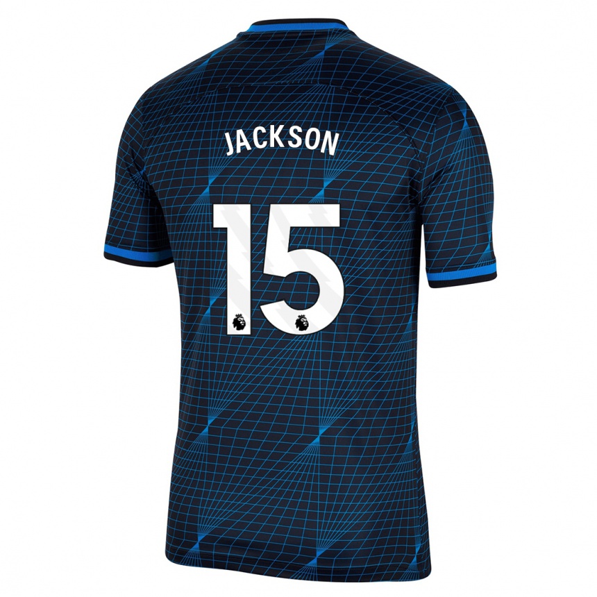 Vaikiškas Nicolas Jackson #15 Tamsiai Mėlyna Išvykos Marškinėliai 2023/24 T-Shirt