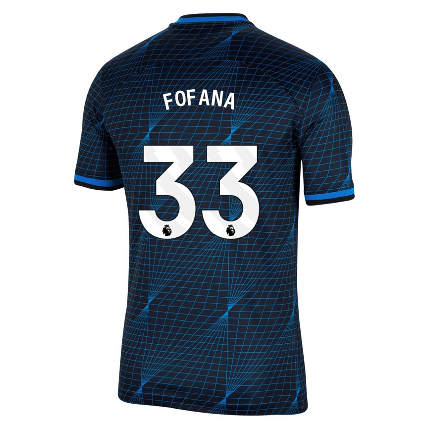 Vaikiškas Wesley Fofana #33 Tamsiai Mėlyna Išvykos Marškinėliai 2023/24 T-Shirt