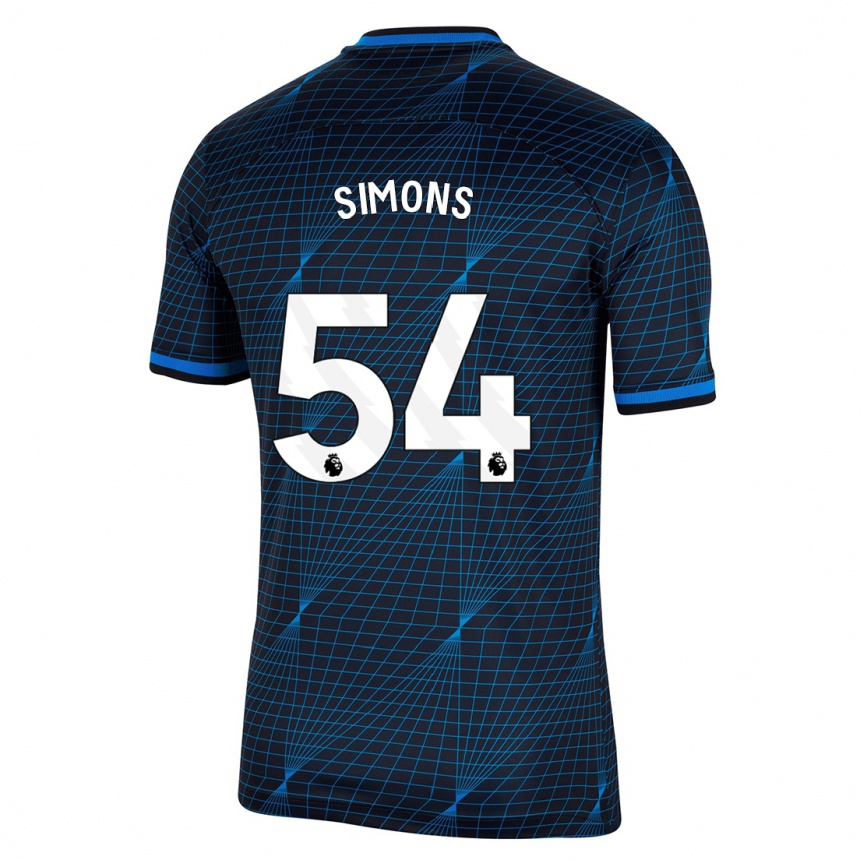 Vaikiškas Xavier Simons #54 Tamsiai Mėlyna Išvykos Marškinėliai 2023/24 T-Shirt