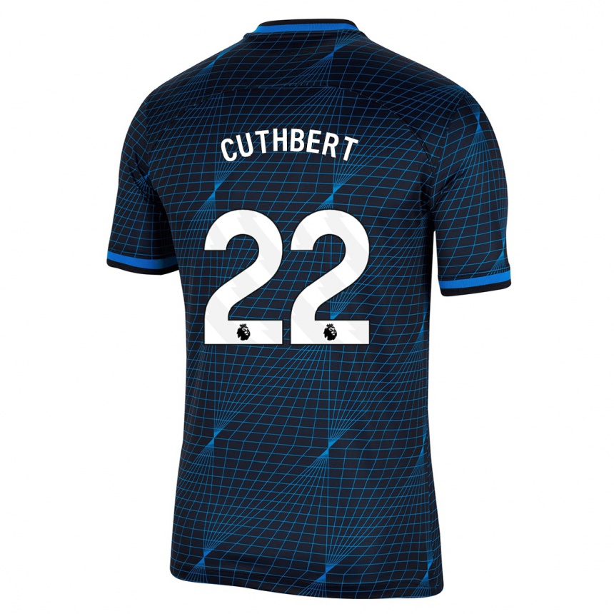 Vaikiškas Erin Cuthbert #22 Tamsiai Mėlyna Išvykos Marškinėliai 2023/24 T-Shirt