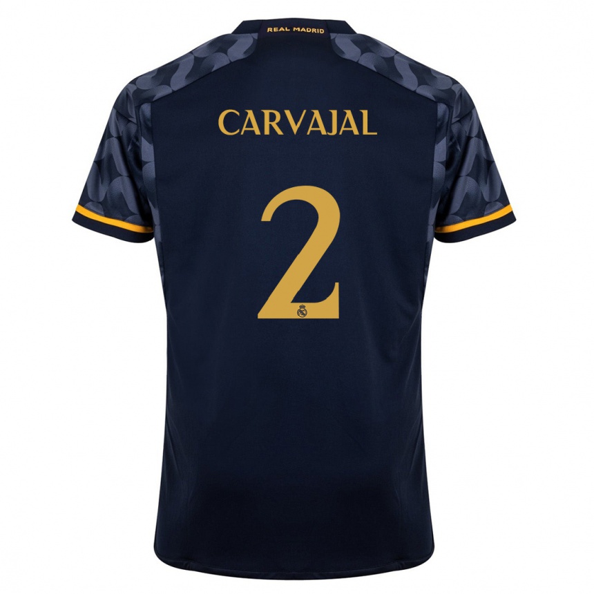 Vaikiškas Daniel Carvajal #2 Tamsiai Mėlyna Išvykos Marškinėliai 2023/24 T-Shirt